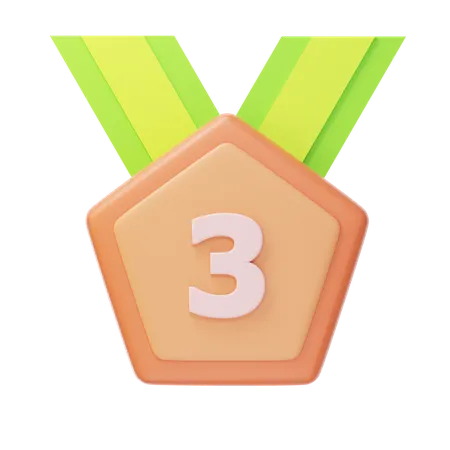 Third Place Bronze Medal  3D Icon