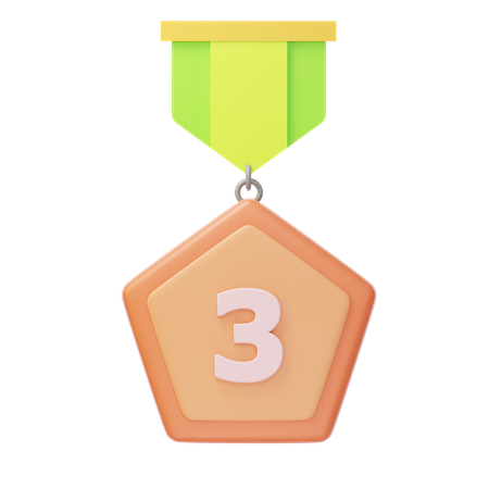 Third Place Bronze Medal  3D Icon