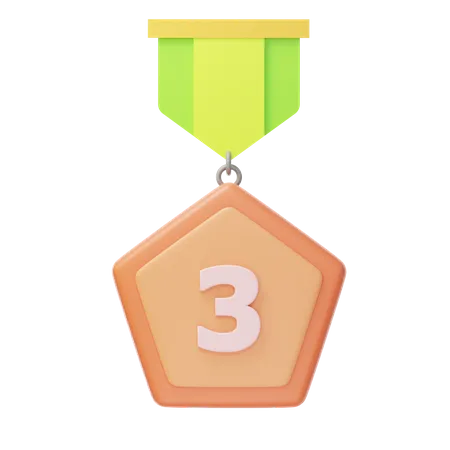 Third Place Bronze Medal  3D Icon