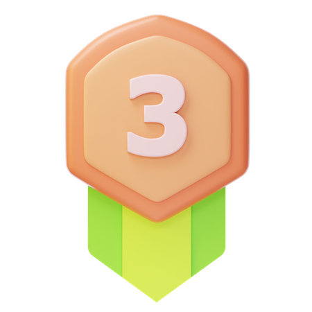 Third Place Bronze Medal  3D Icon