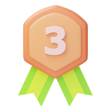 Third Place Bronze Medal  3D Icon