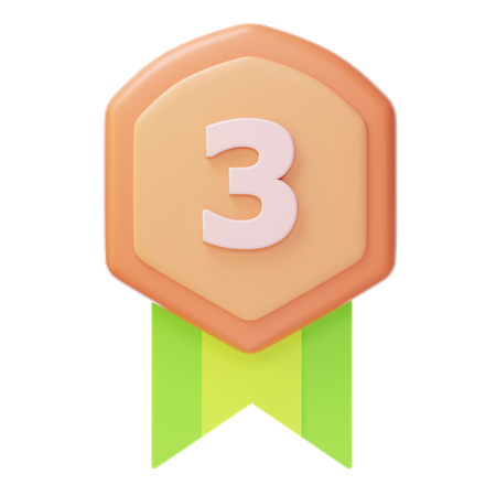 Third Place Bronze Medal  3D Icon