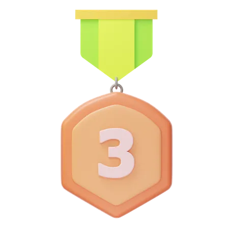 Third Place Bronze Medal  3D Icon