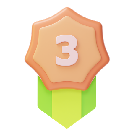 Third Place Bronze Medal  3D Icon