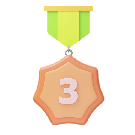 Third Place Bronze Medal  3D Icon