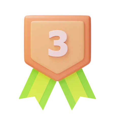 Third Place Bronze Medal  3D Icon