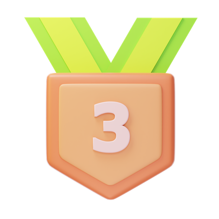 Third Place Bronze Medal  3D Icon