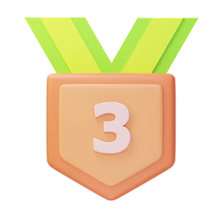 Third Place Bronze Medal  3D Icon