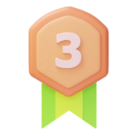 Third Place Bronze Medal  3D Icon