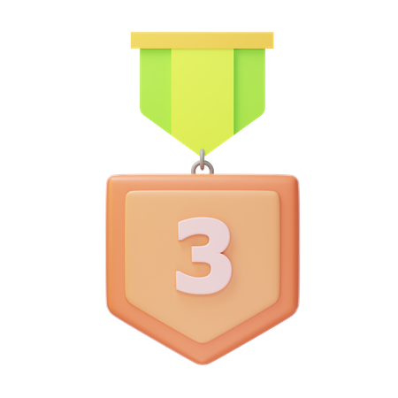 Third Place Bronze Medal  3D Icon