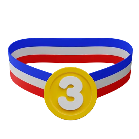 Third Place Medal 3D Illustration