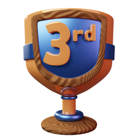 Third Place Trophy  3D Illustration