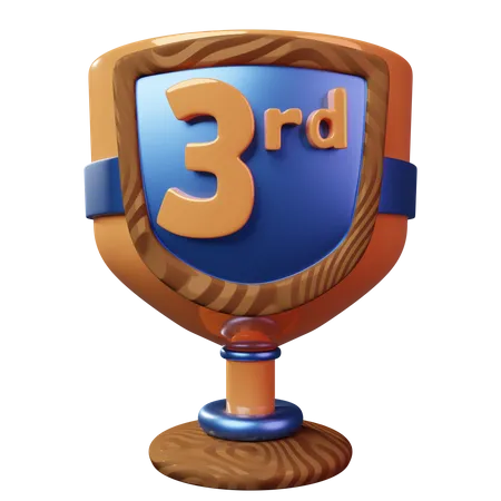 Third Place Trophy  3D Illustration