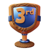 third place trophy 3d logos