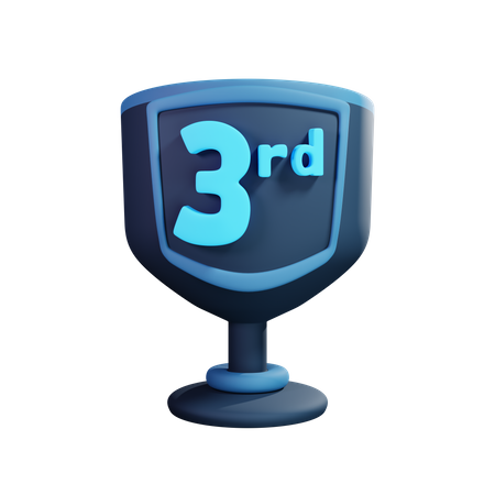 Third Trophy  3D Illustration