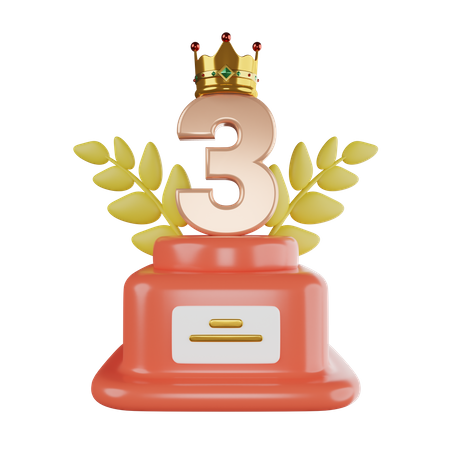 Third Winner Trophy  3D Icon