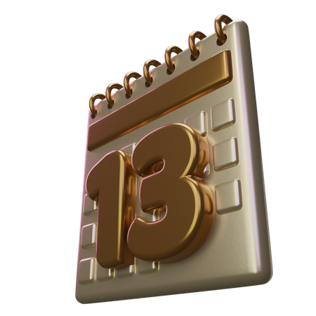 Thirteen Calendar 3D Icon