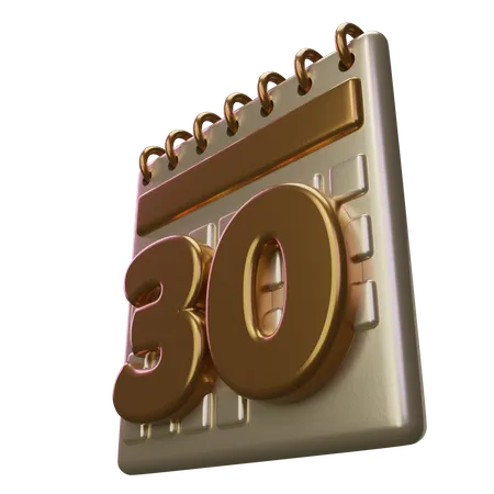 Thirty Calendar  3D Icon