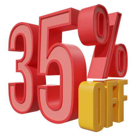 Thirty Five Percent Off 3D Icon