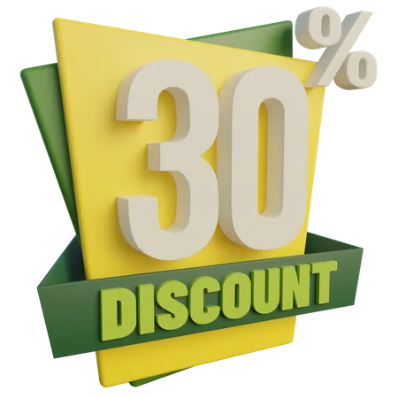 Thirty Percent Discount  3D Icon