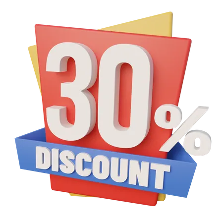 Thirty Percent Discount  3D Icon