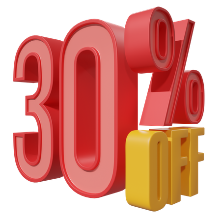 Thirty Percent Off  3D Icon