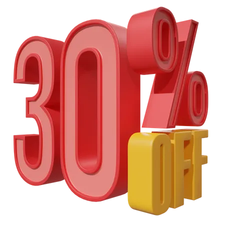 Thirty Percent Off  3D Icon