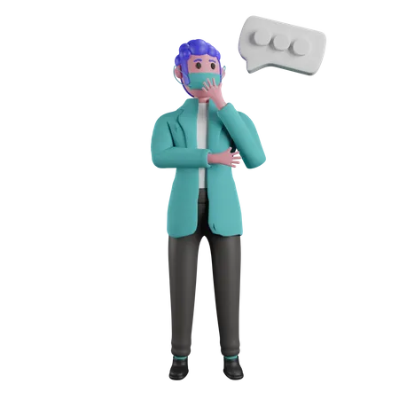 Thoughtful doctor  3D Illustration