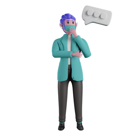 Thoughtful doctor 3D Illustration