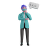 3d doctor thought illustration