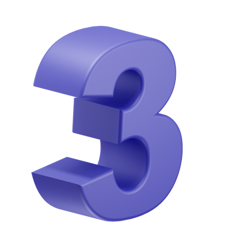 Three  3D Icon