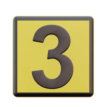Three  3D Icon
