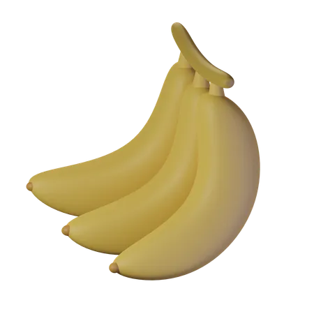 Three Bananas  3D Icon