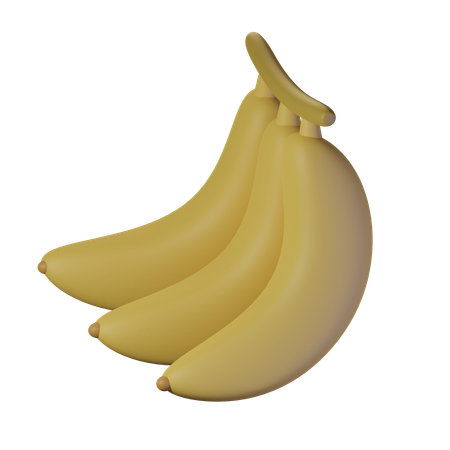 Three Bananas  3D Icon