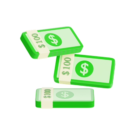 Three Bendles Of Money  3D Icon