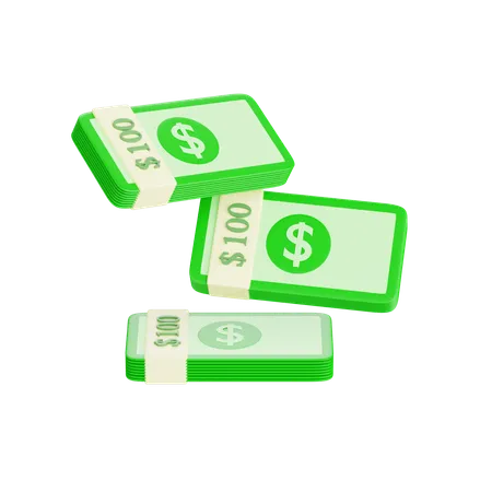 Three Bendles Of Money  3D Icon