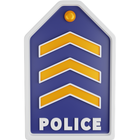 Three Block Police Rank  3D Icon