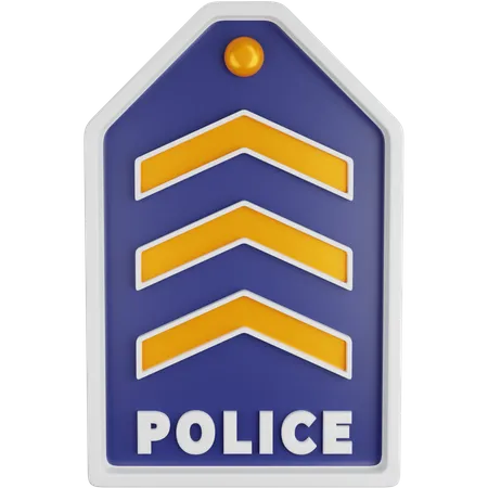 Three Block Police Rank  3D Icon