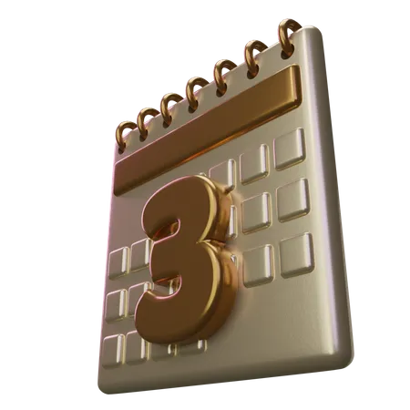 Three Calendar  3D Icon