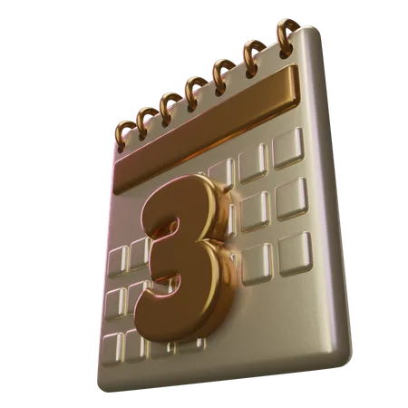 Three Calendar 3D Icon