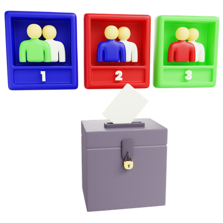Three Candidate  3D Icon