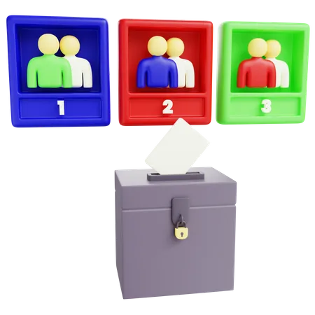 Three Candidate  3D Icon