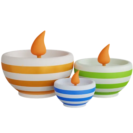 3 D Rendering Three Candle Jug Isolated 3D Icon