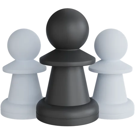 Three Chess Pieces 3D Icon