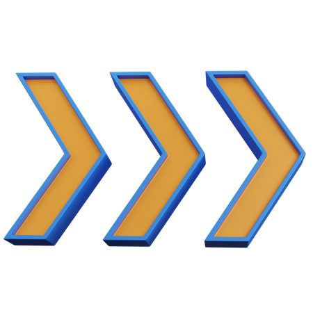 Three Chevron  3D Icon