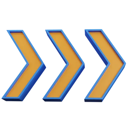 Three Chevron  3D Icon