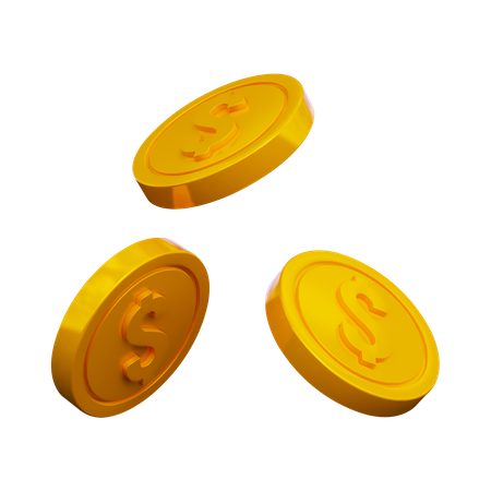 Three Coins  3D Illustration