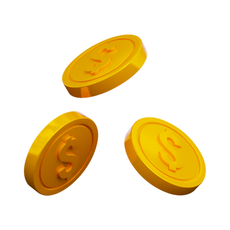 Three Coins 3D Illustration