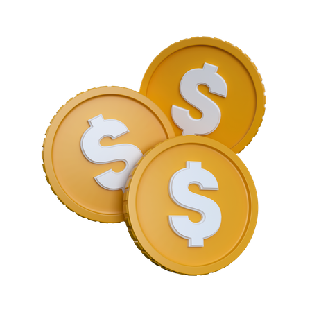 Three Coins  3D Icon