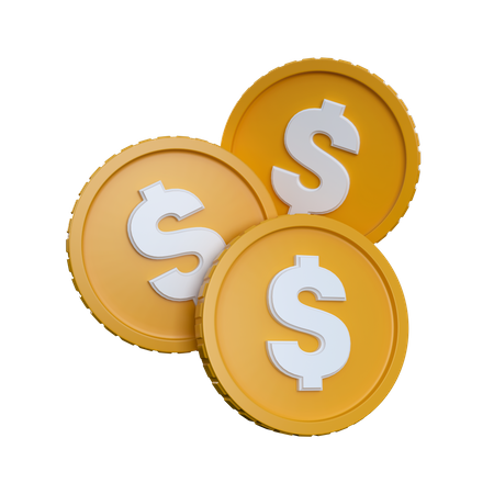 Three Coins  3D Icon